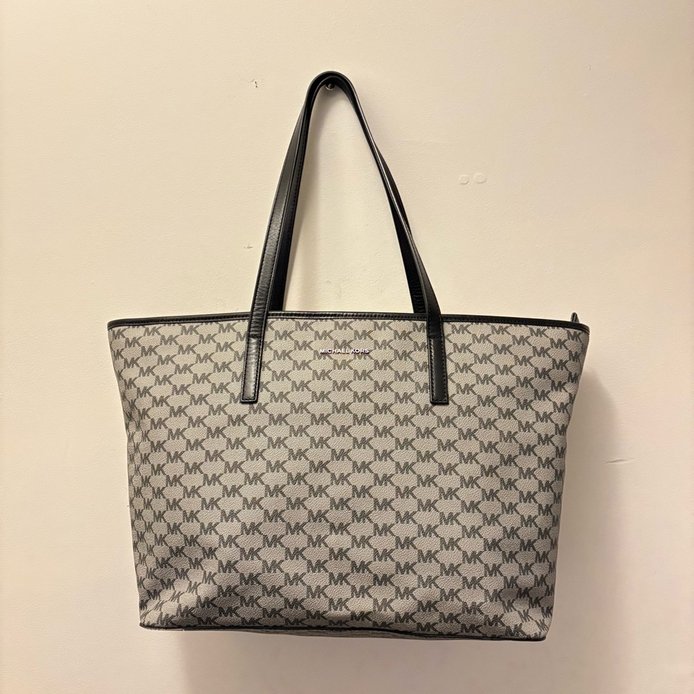 Michael Kors Monogram Black and Gray Tote